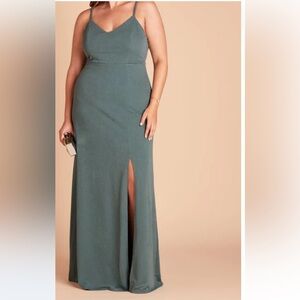 NWT Birdy Grey Plus Size 2XL Jay Bridesmaid DRESS Crepe Sea glass Green